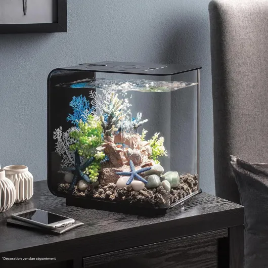 FLOW 15 LED Aquarium en noir 15 litres Noir