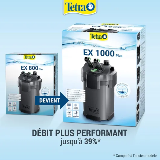 EX 1000 Plus Filtre Extérieur Aquarium 150-300 L - Filtration puissante et silencieuse - 5 types de filtration - Préfiltration intégrée - Garantie 3 ans EX 1000 plus Nouveau