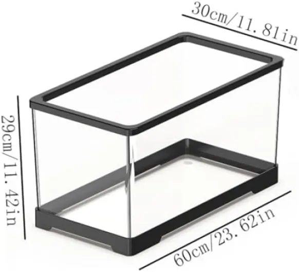 Aquarium en acrylique transparent pour aquarium de bureau à domicile, petite taille, parfait pour les affichages aquatiques décoratifs Large claire